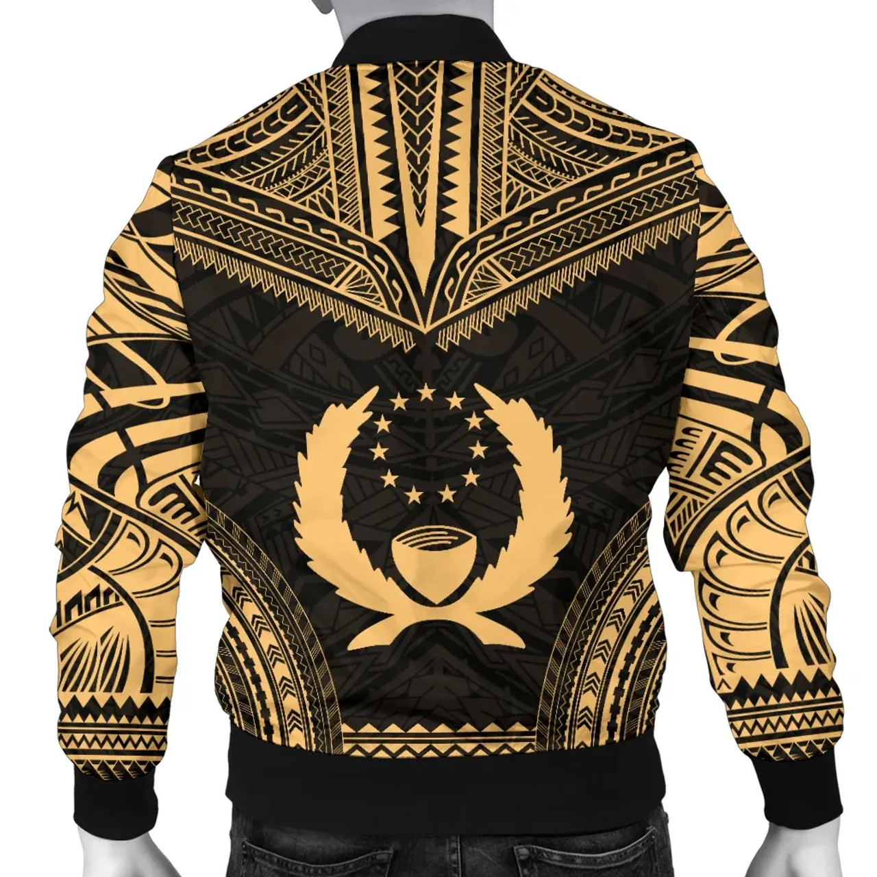 Pohnpei Polynesian Chief Bomber Jacket - Gold Version 2