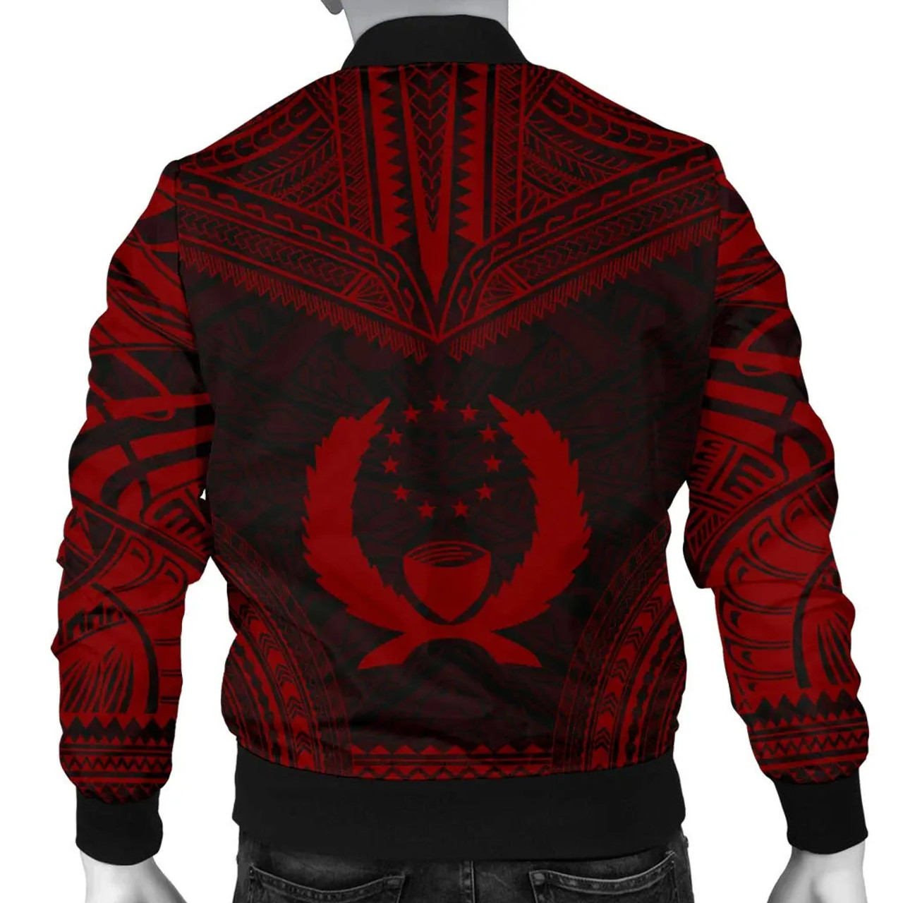 Pohnpei Polynesian Chief Bomber Jacket - Red Version 2