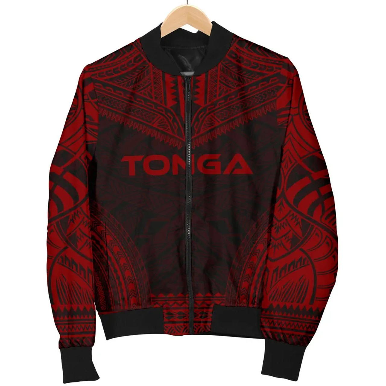 Tonga Polynesian Chief Bomber Jacket - Red Version 5