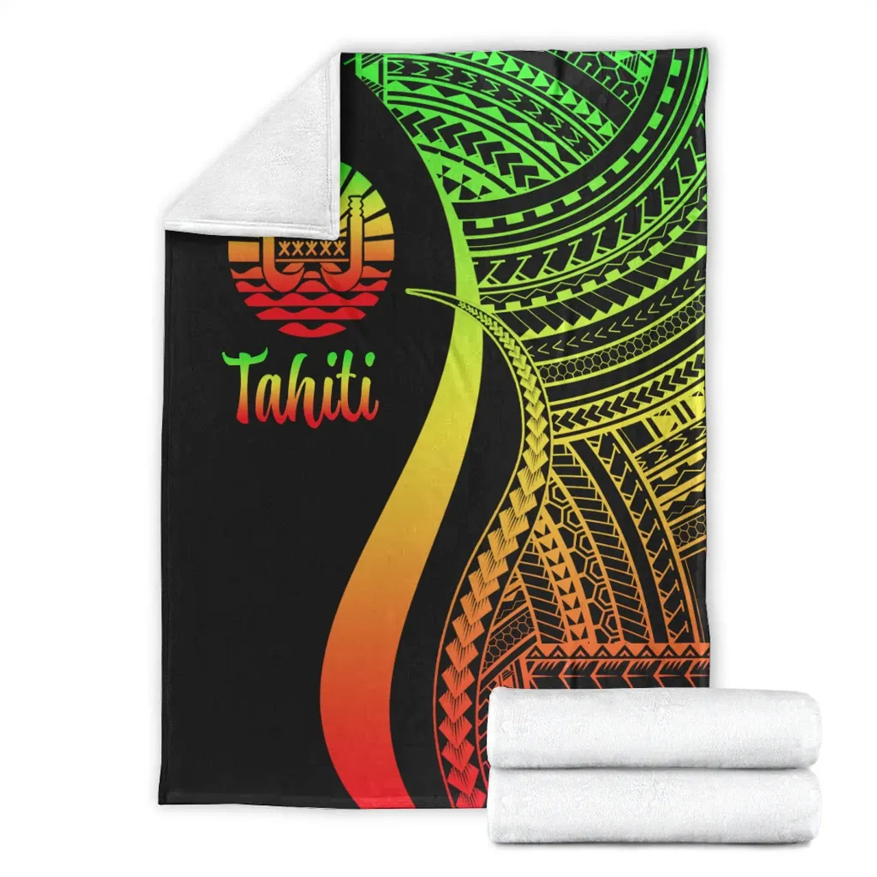 Tahiti Premium Blanket - Reggae Polynesian Tentacle Tribal Pattern 7
