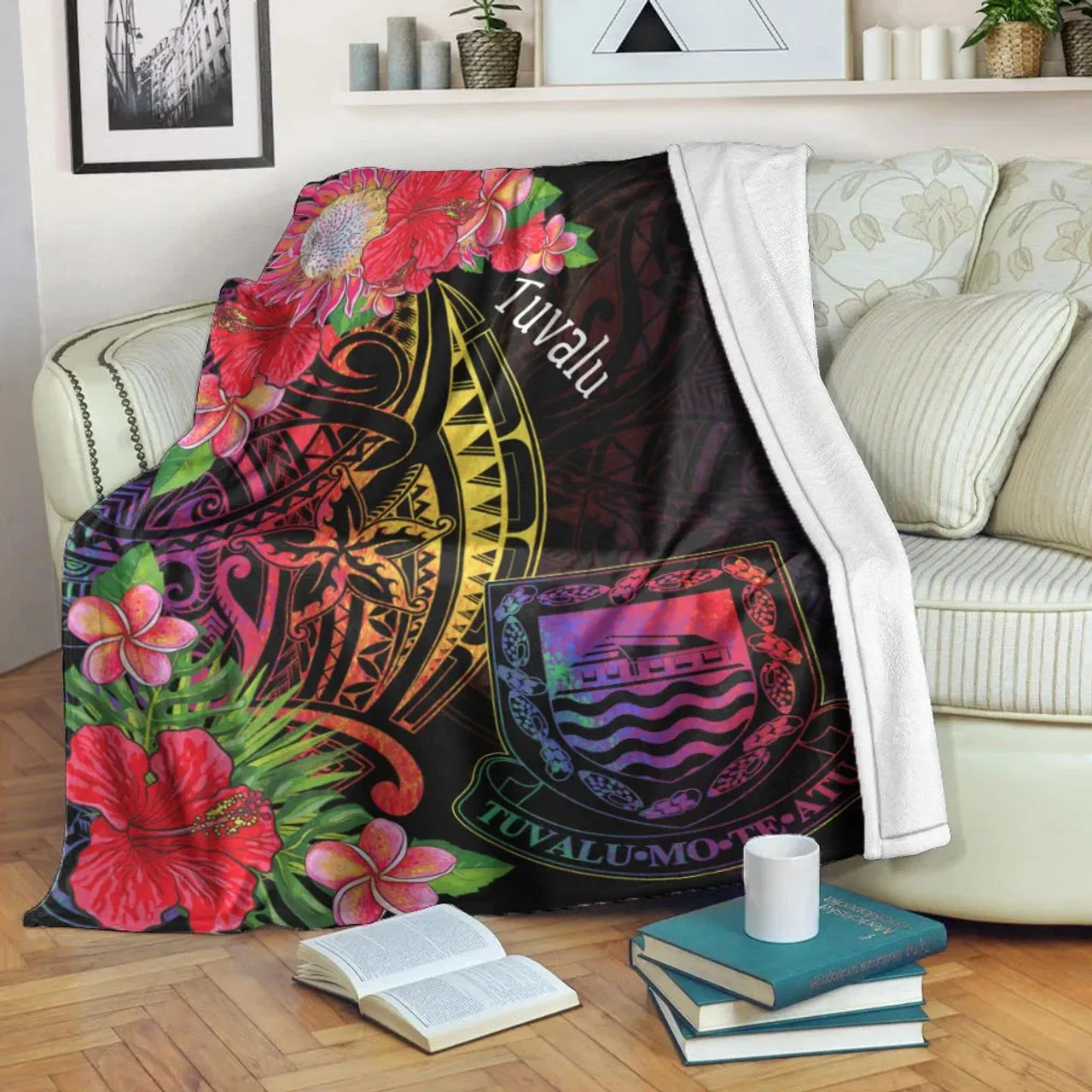 Tuvalu Premium Blanket - Tropical Hippie Style 1