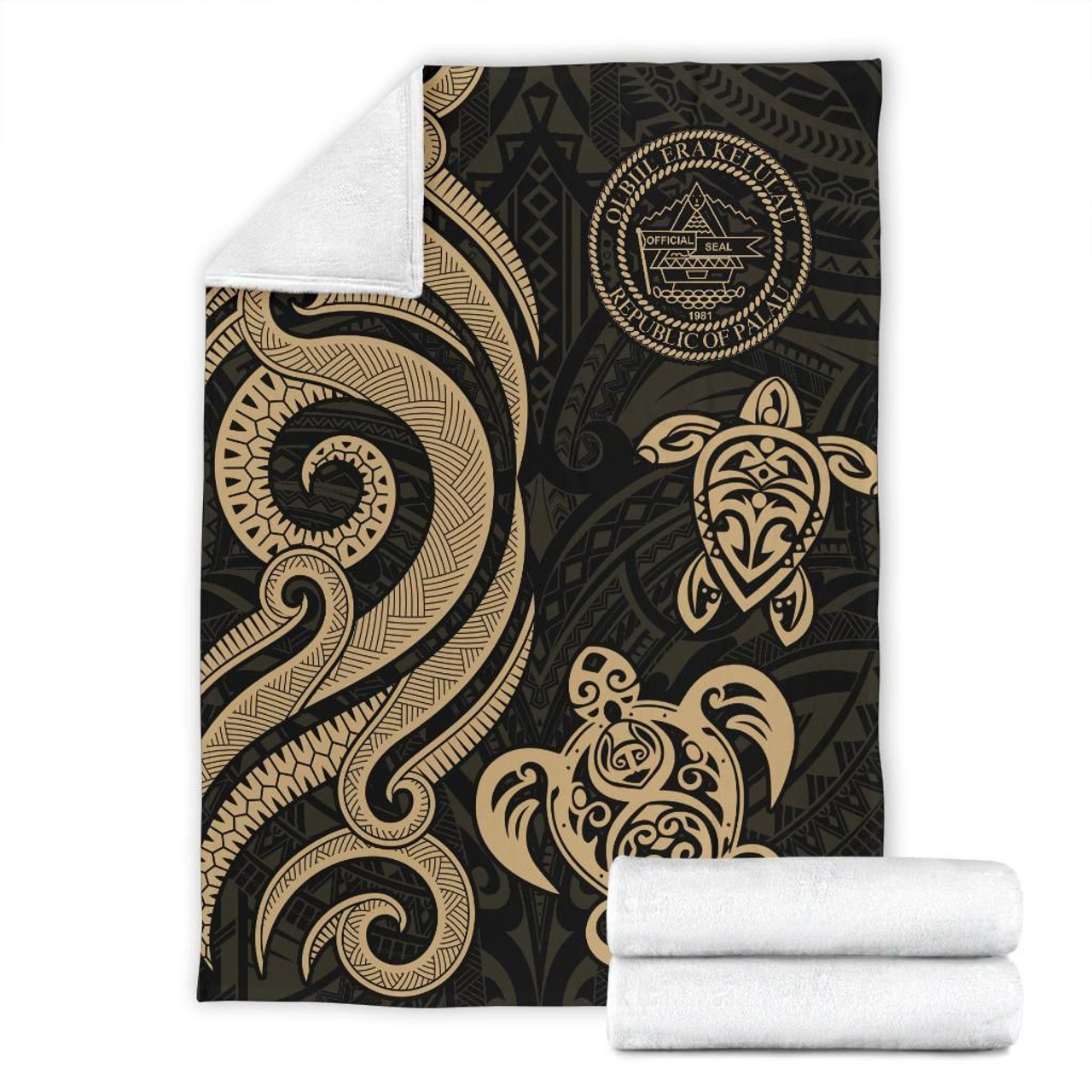 Palau Premium Blanket - Gold Tentacle Turtle 7