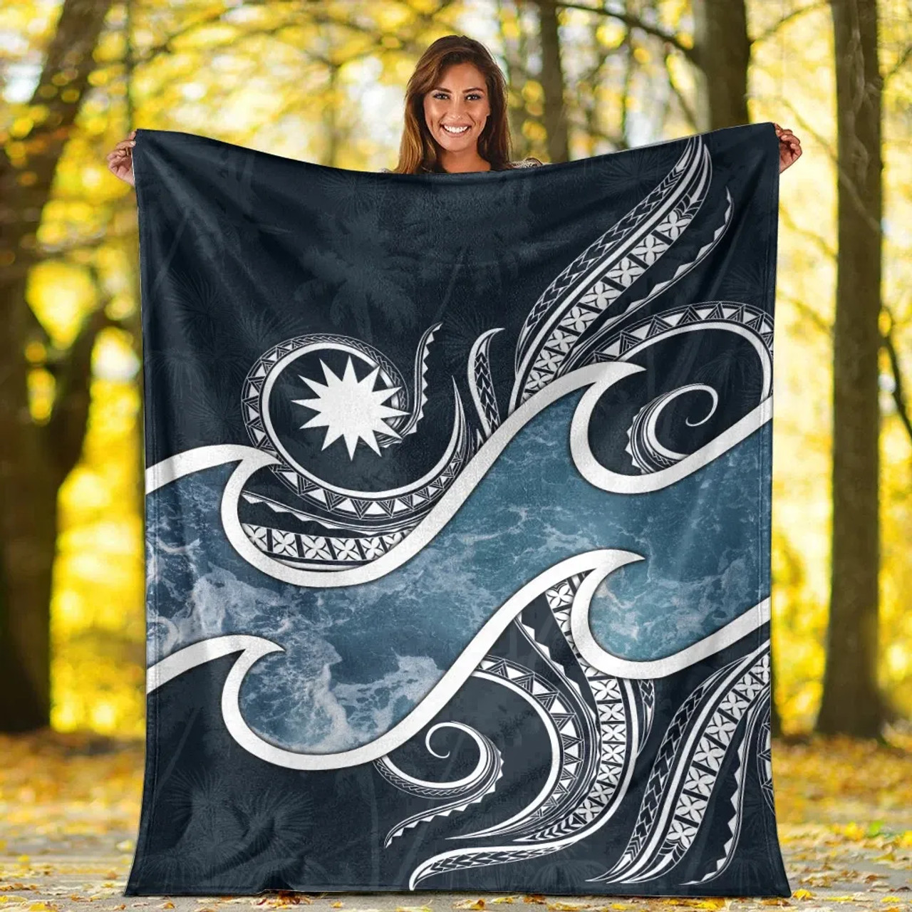 Nauru Polynesian Premium Blanket - Ocean Style 4