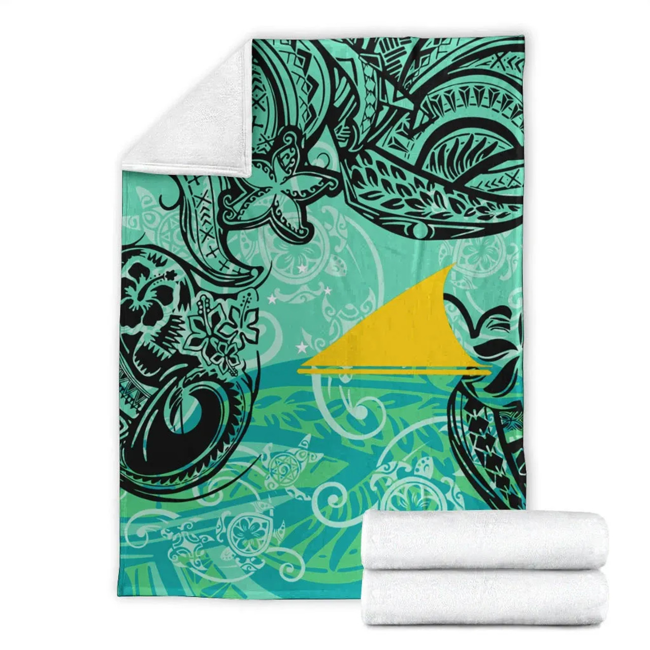 Tokelau Premium Blanket - Vintage Floral Pattern Green Color 6