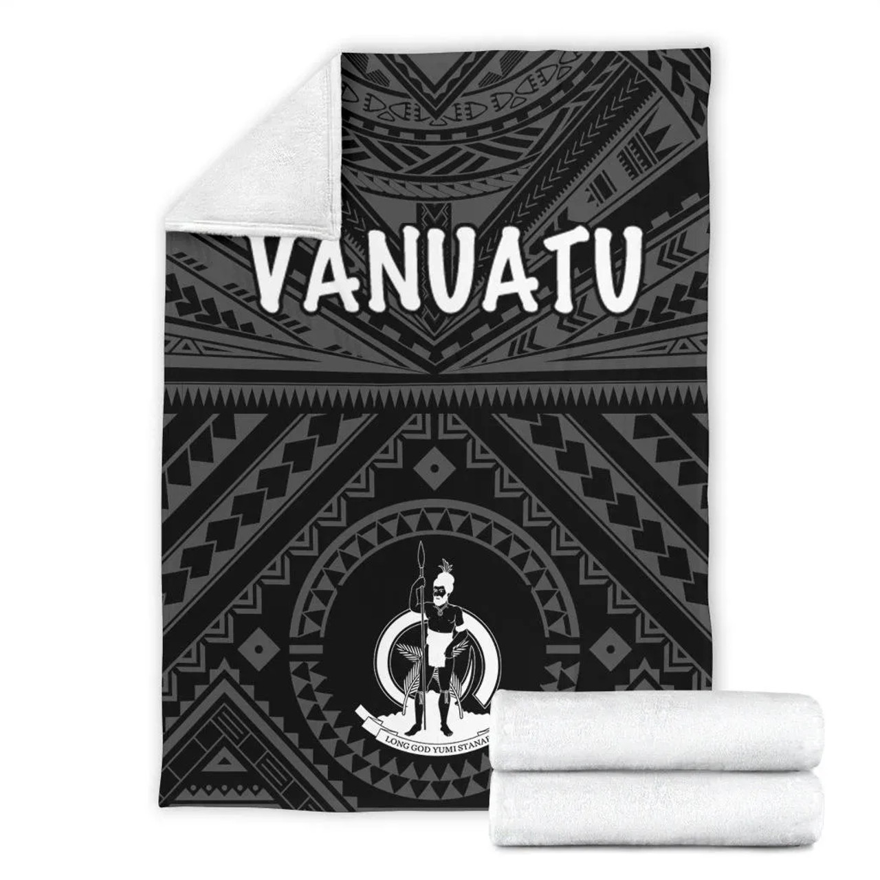 Vanuatu Premium Blanket  - Vanuatu Seal With Polynesian Tattoo Style 7