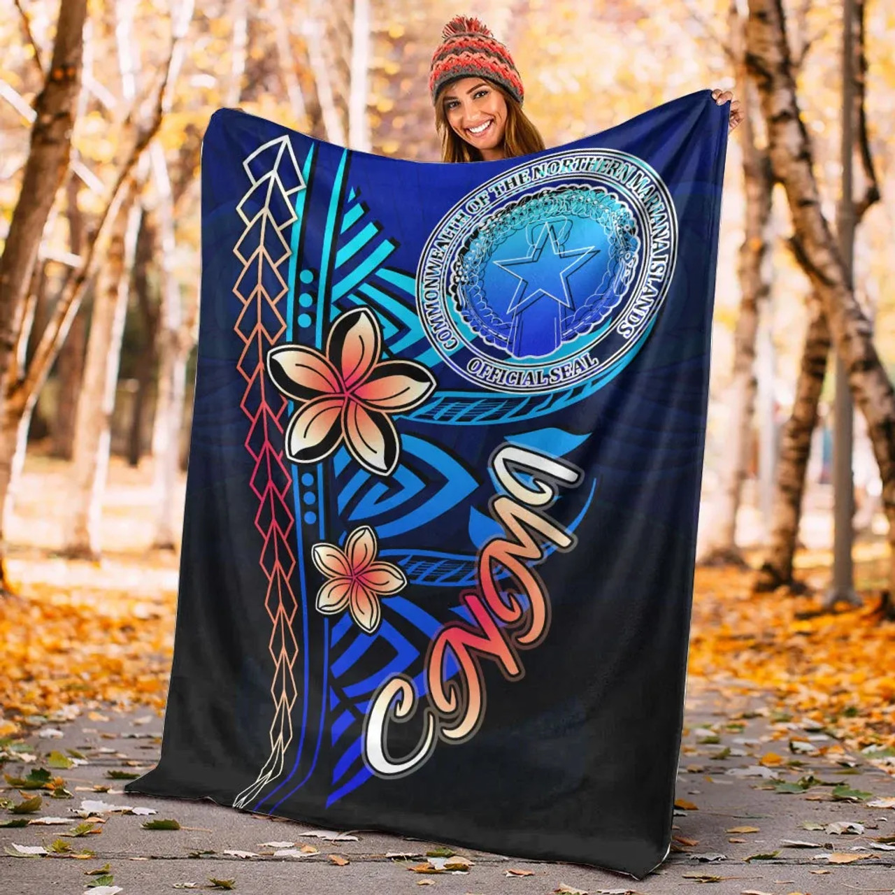 Northern Mariana Islands Premium Blanket - Vintage Tribal Mountain 2