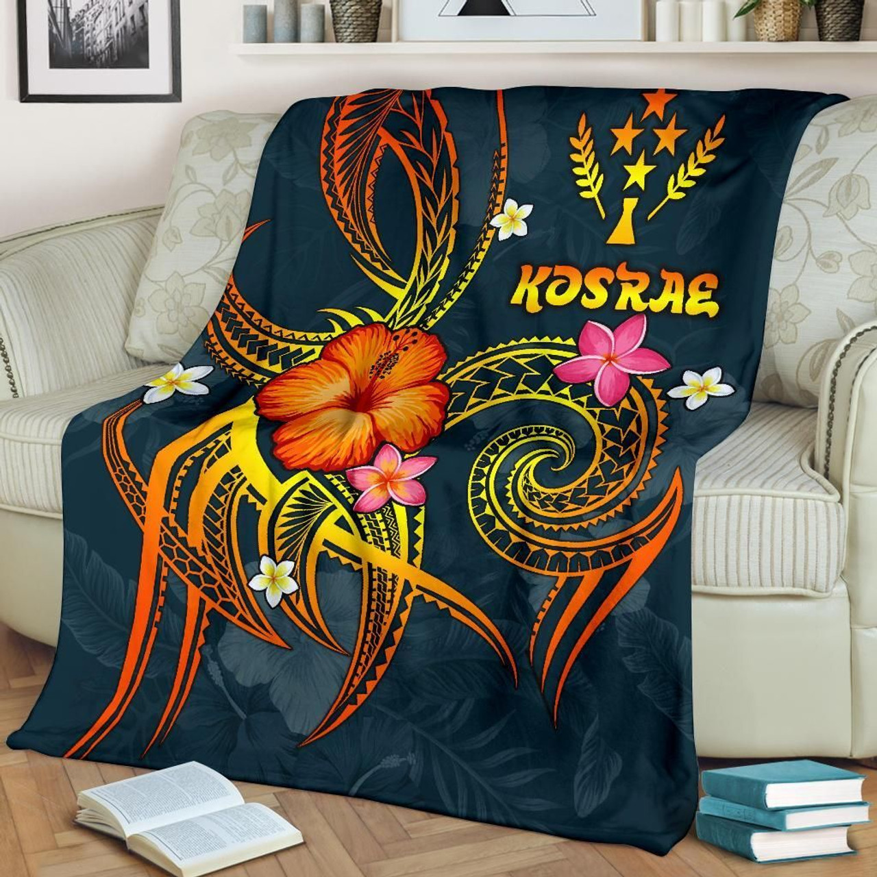 Kosrae Polynesian Premium Blanket - Legend of Kosrae (Blue) 2