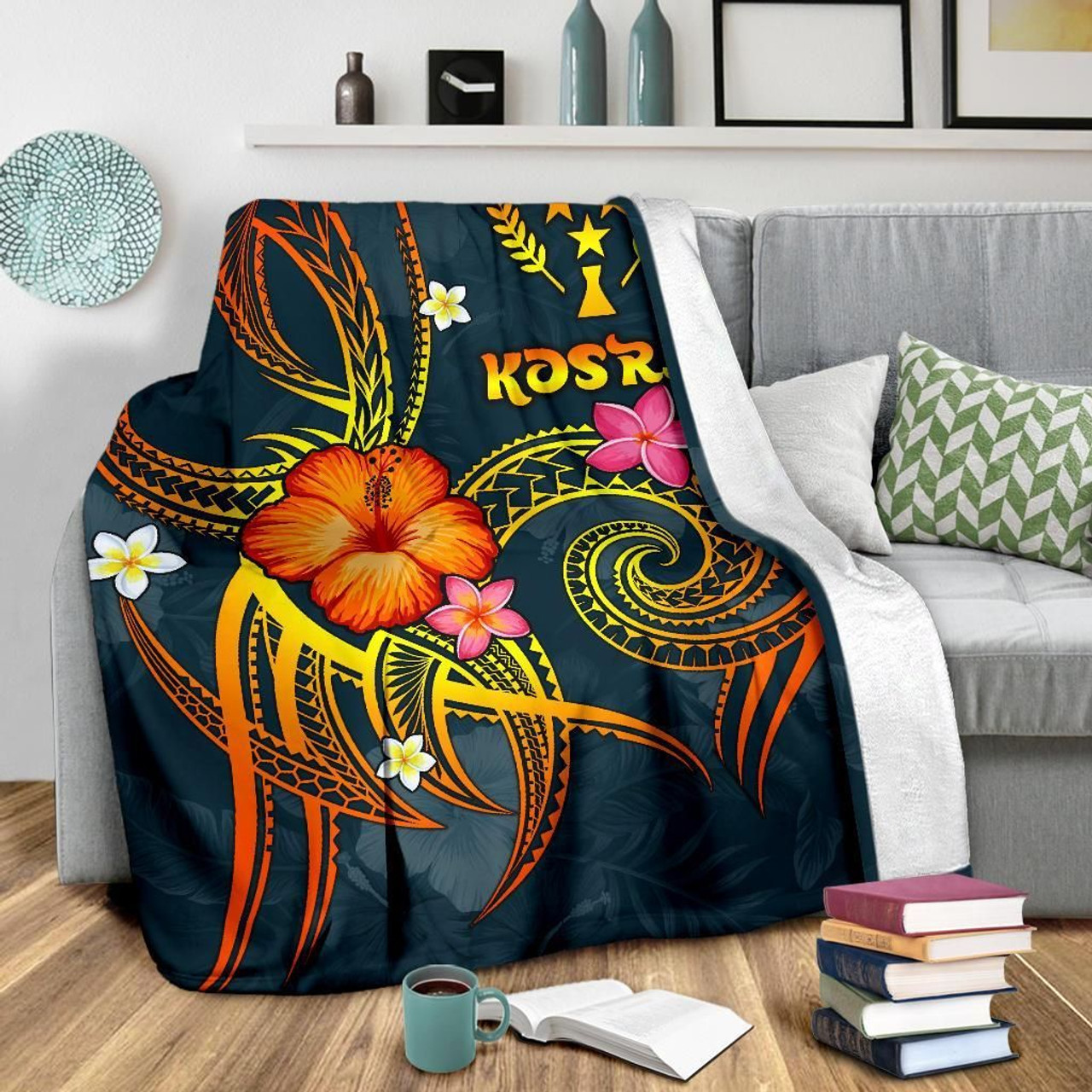 Kosrae Polynesian Premium Blanket - Legend of Kosrae (Blue) 3