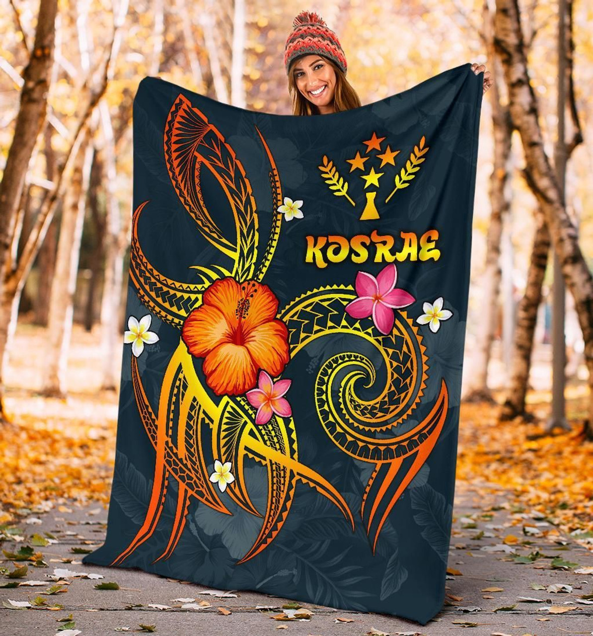 Kosrae Polynesian Premium Blanket - Legend of Kosrae (Blue) 4