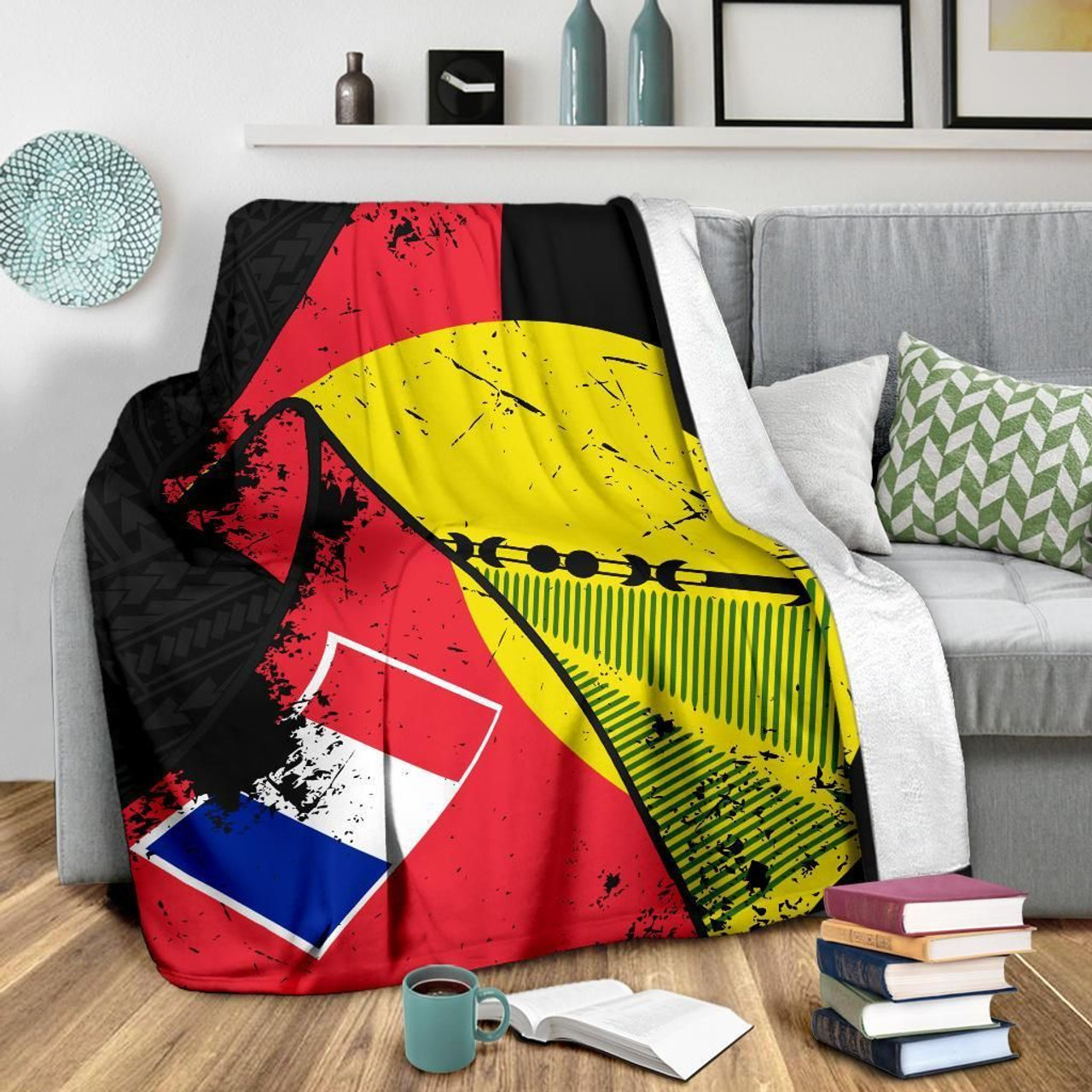 Wallis and Futuna Blanket - Sigave Special Grunge Flag  3