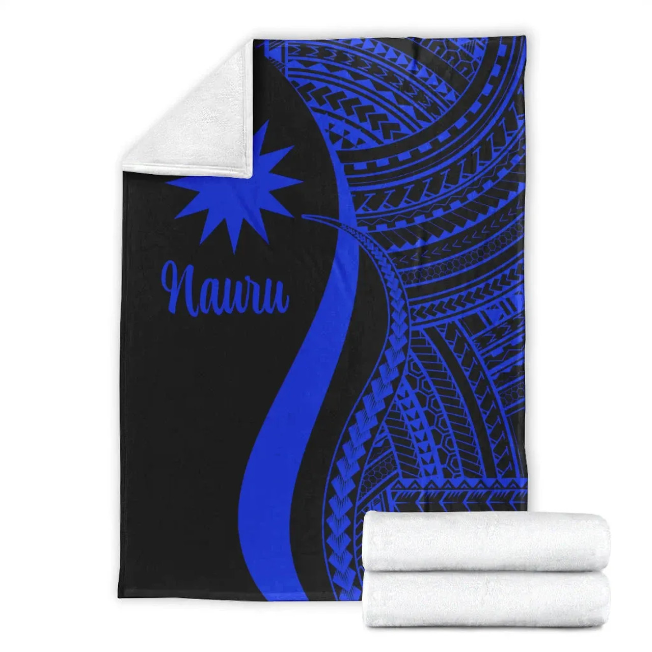 Nauru Premium Blanket - Blue Polynesian Tentacle Tribal Pattern 7