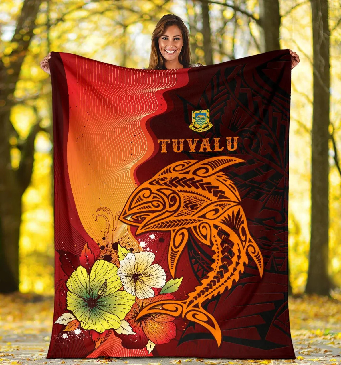 Tuvalu Premium Blankets - Tribal Tuna Fish 5