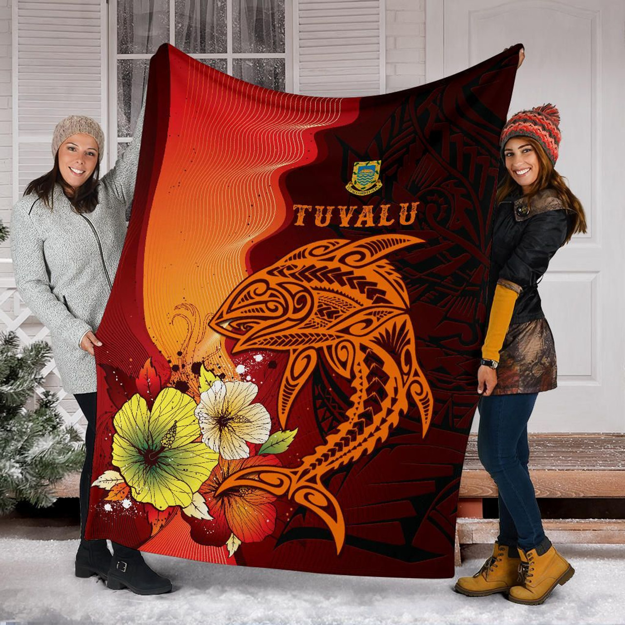 Tuvalu Premium Blankets - Tribal Tuna Fish 6