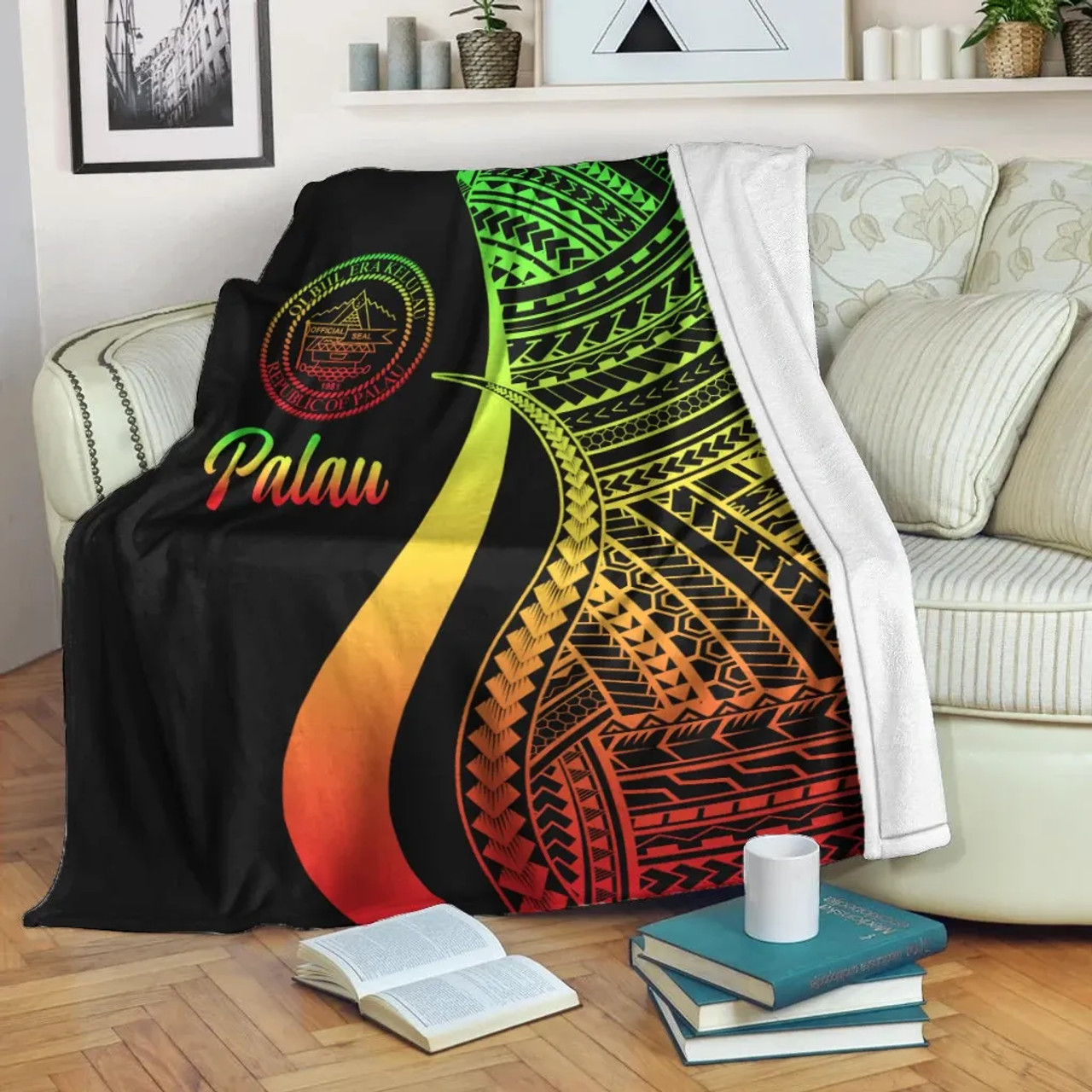 Palau Premium Blanket - Reggae Polynesian Tentacle Tribal Pattern Crest 2