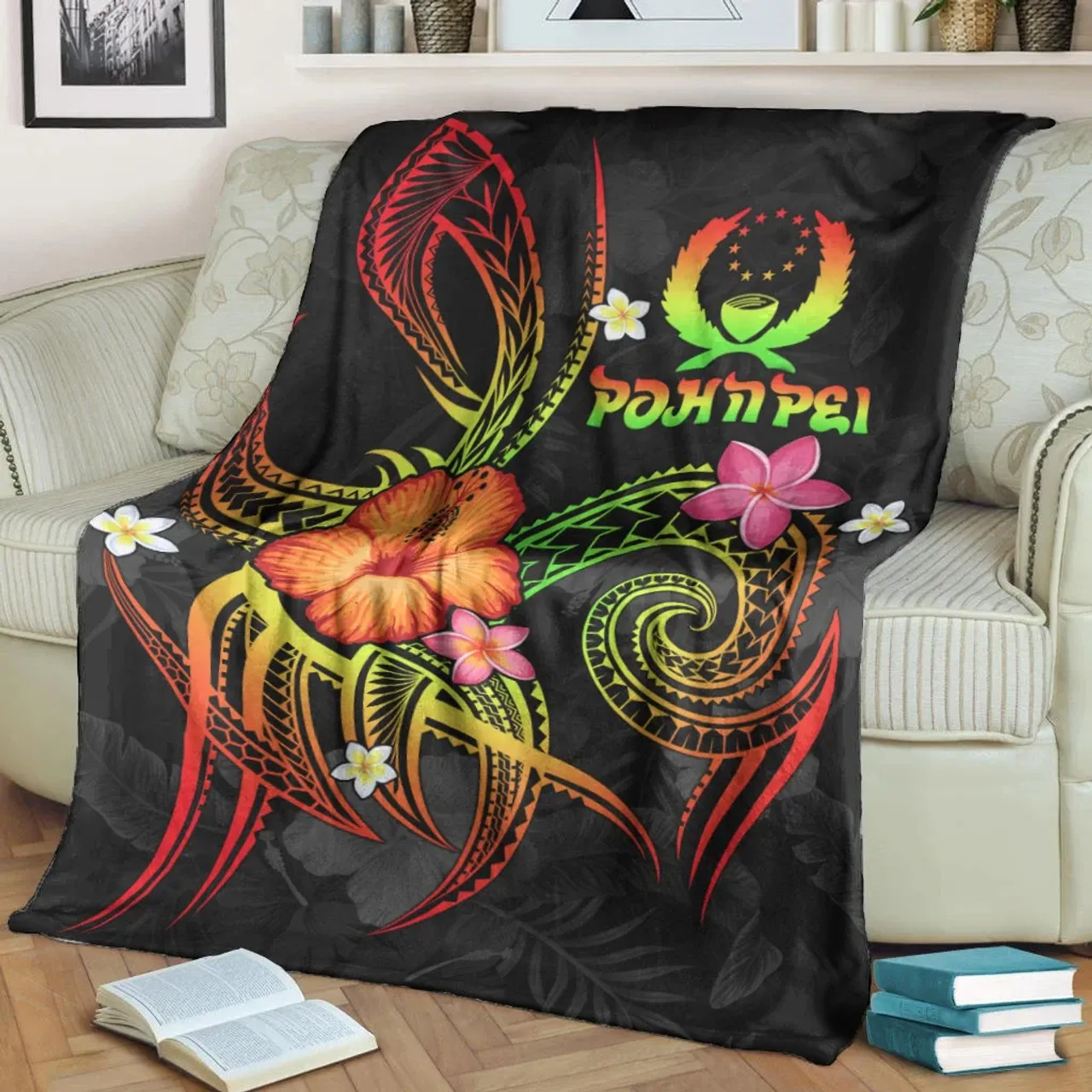 Pohnpei Polynesian Premium Blanket - Legend of Pohnpei (Reggae) 2