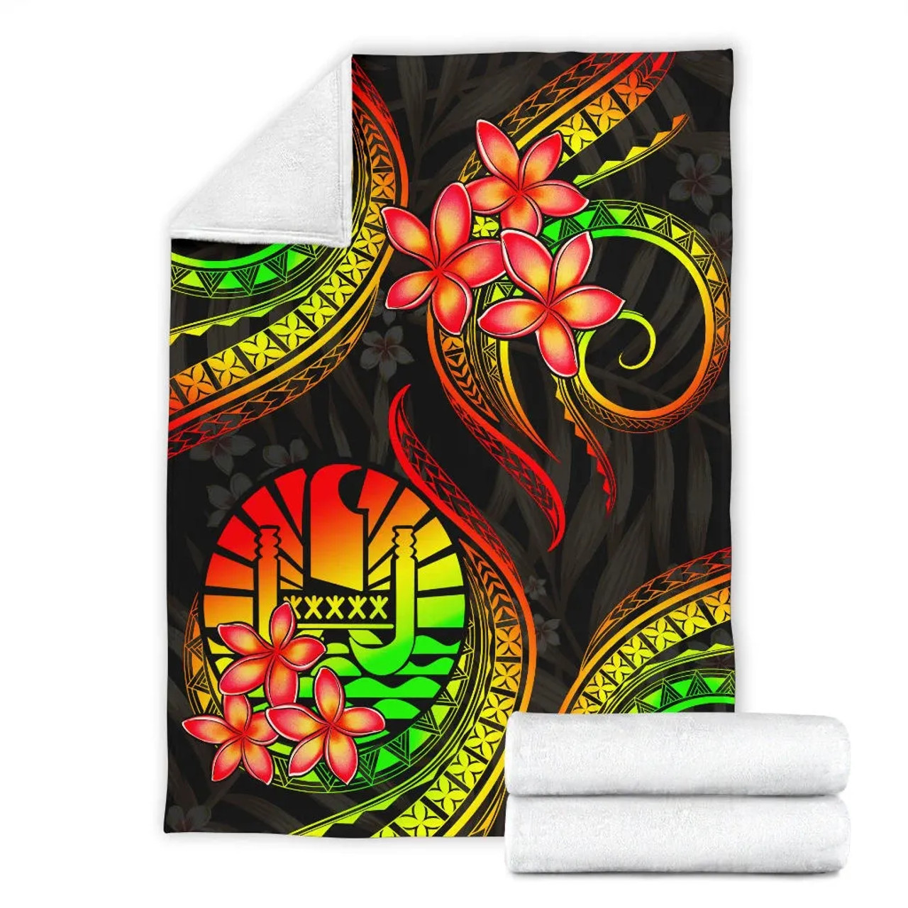 Tahiti Polynesian Premium Blanket - Reggae Plumeria 7