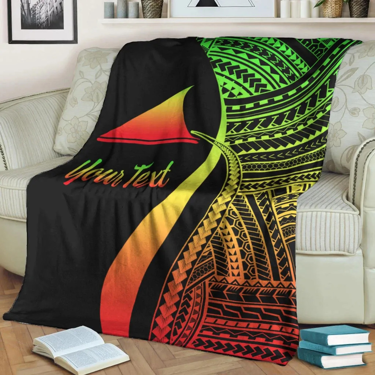 Tokelau Custom Personalised Premium Blanket - Reggae Polynesian Tentacle Tribal Pattern 3