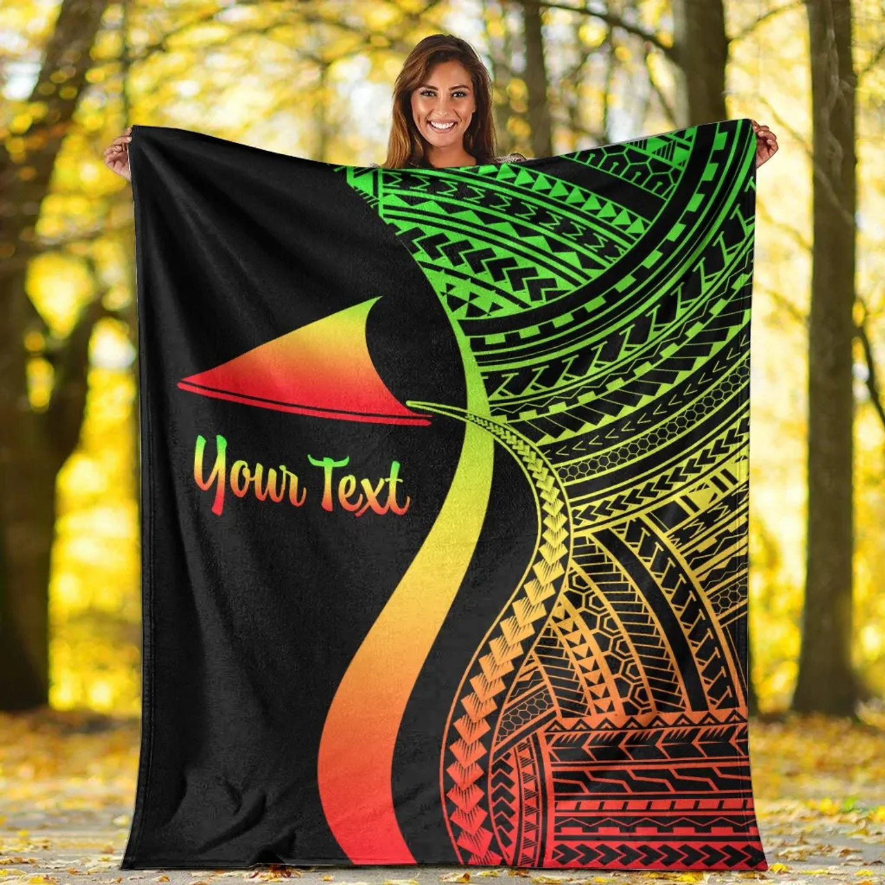 Tokelau Custom Personalised Premium Blanket - Reggae Polynesian Tentacle Tribal Pattern 6