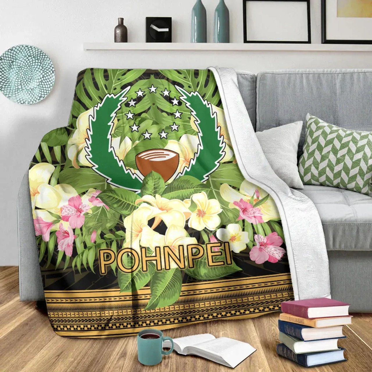 Pohnpei Premium Blanket - Polynesian Gold Patterns Collection 3