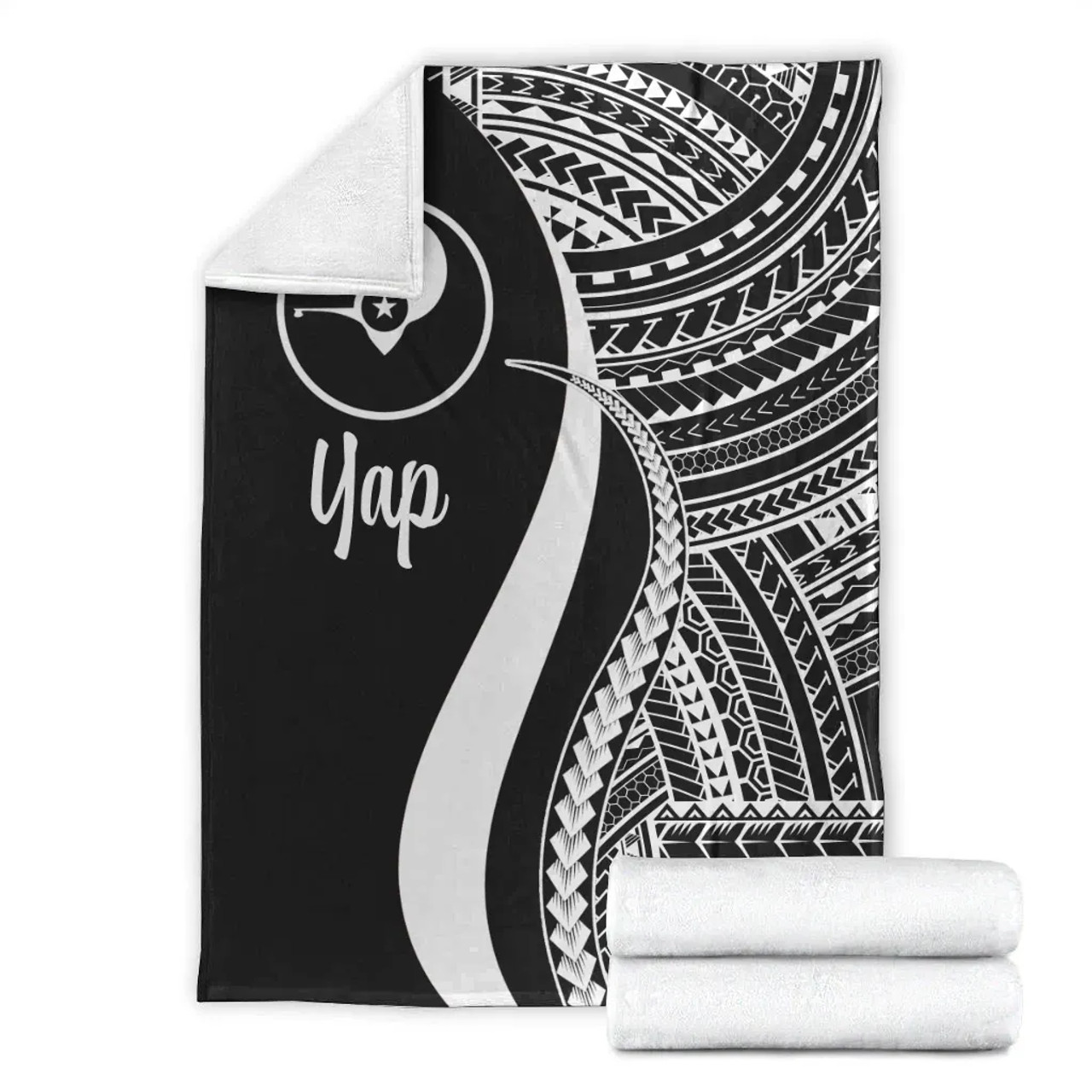 Yap Premium Blanket - White Polynesian Tentacle Tribal Pattern 7