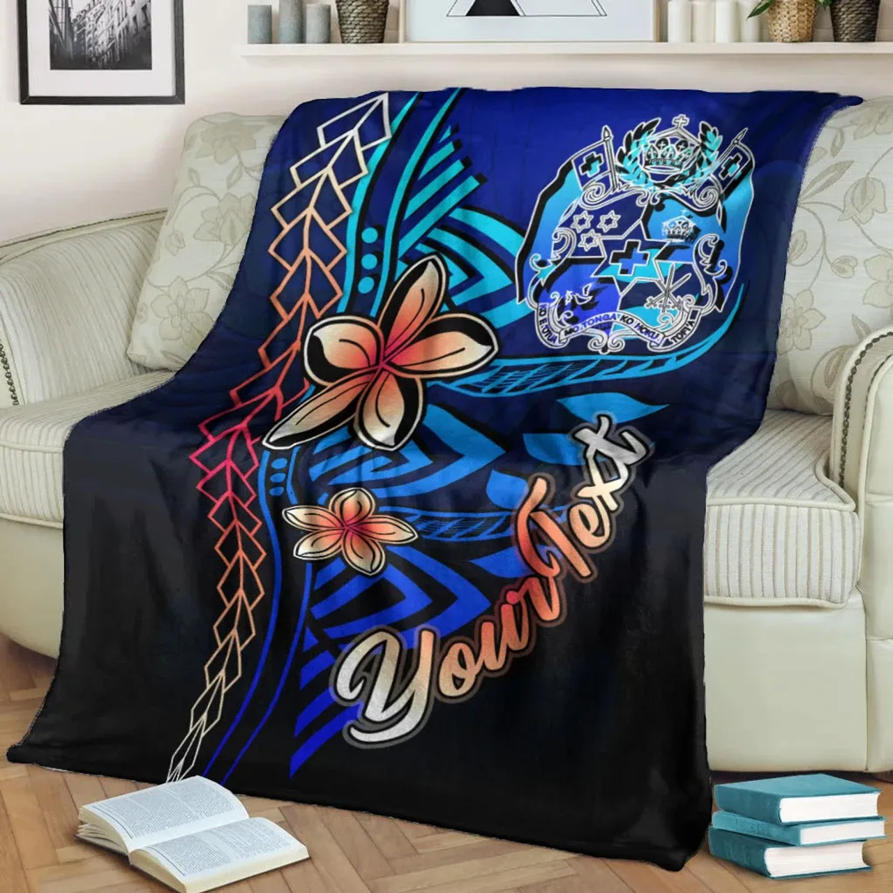 Tonga Custom Personalised Premium Blanket - Vintage Tribal Mountain 4