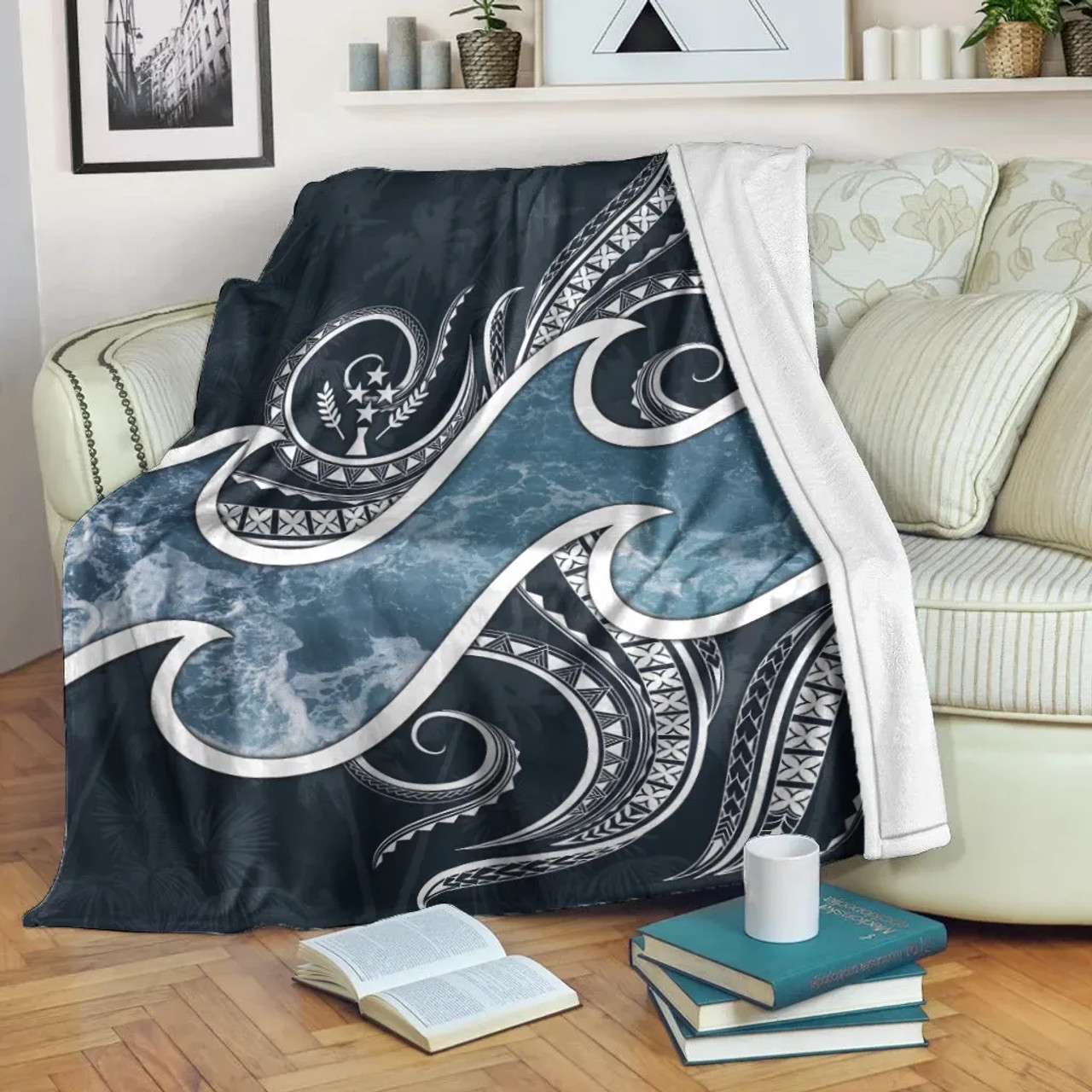Kosrae Islands Polynesian Premium Blanket - Ocean Style 2