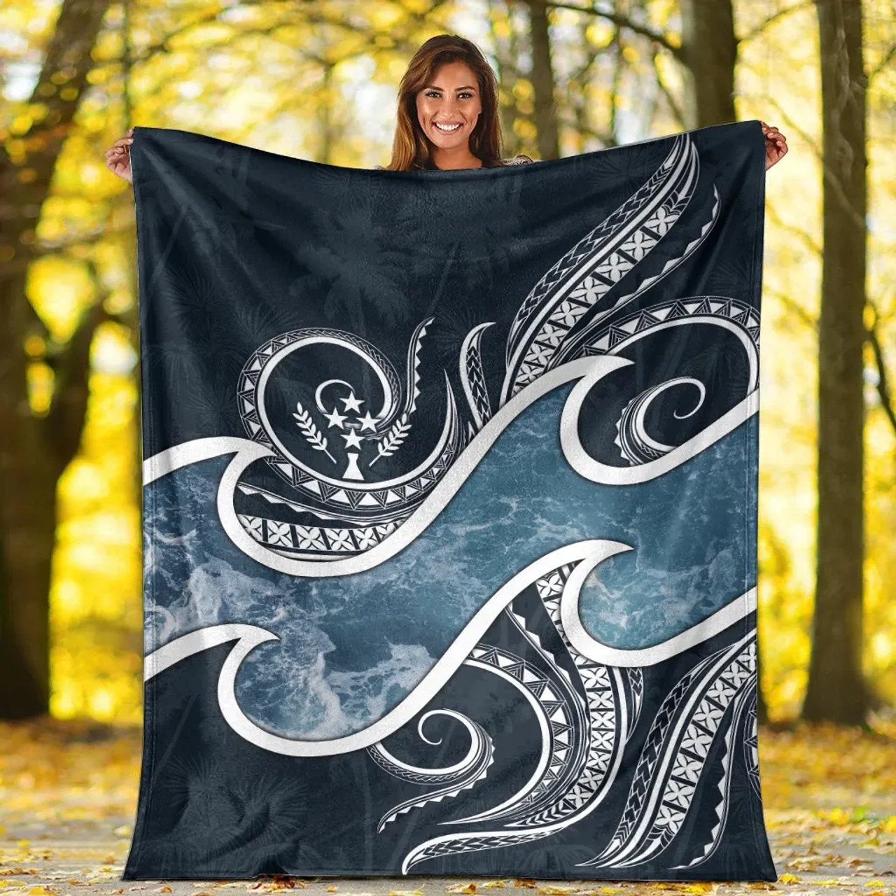 Kosrae Islands Polynesian Premium Blanket - Ocean Style 5