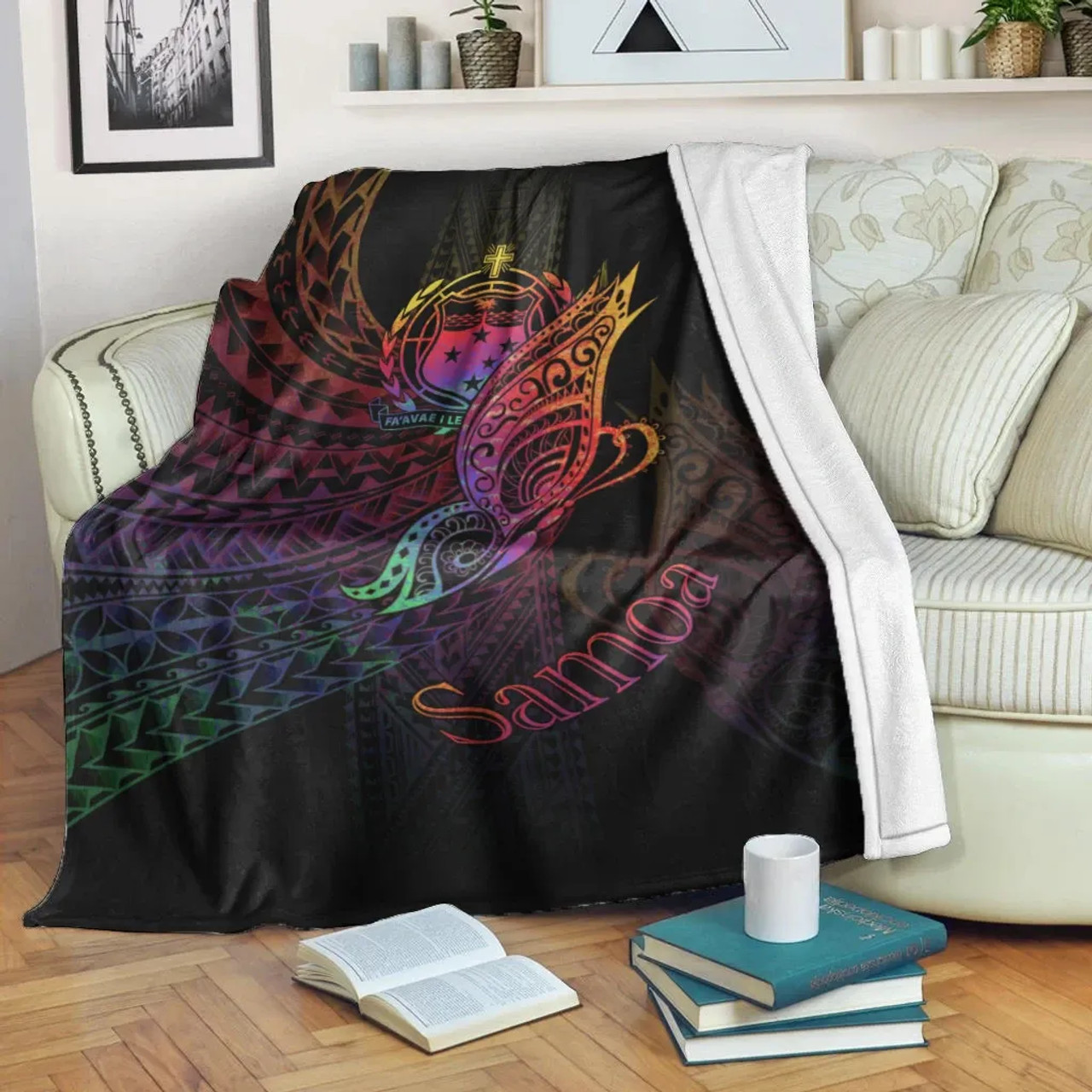 Samoa Premium Blanket - Butterfly Polynesian Style 1