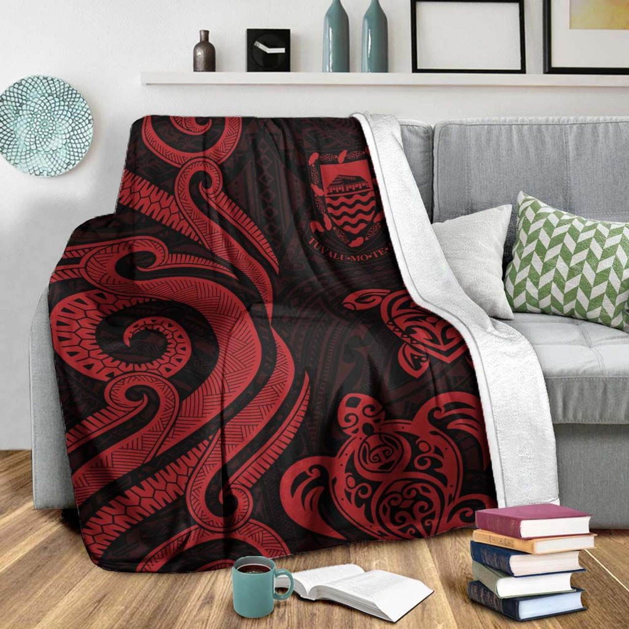 Tuvalu Premium Blanket - Red Tentacle Turtle 2