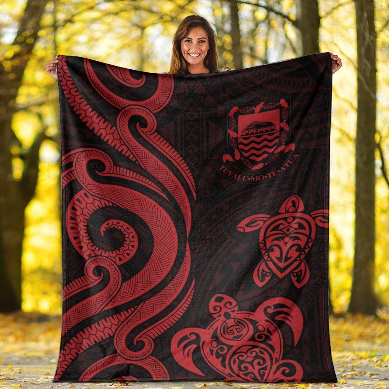 Tuvalu Premium Blanket - Red Tentacle Turtle 5