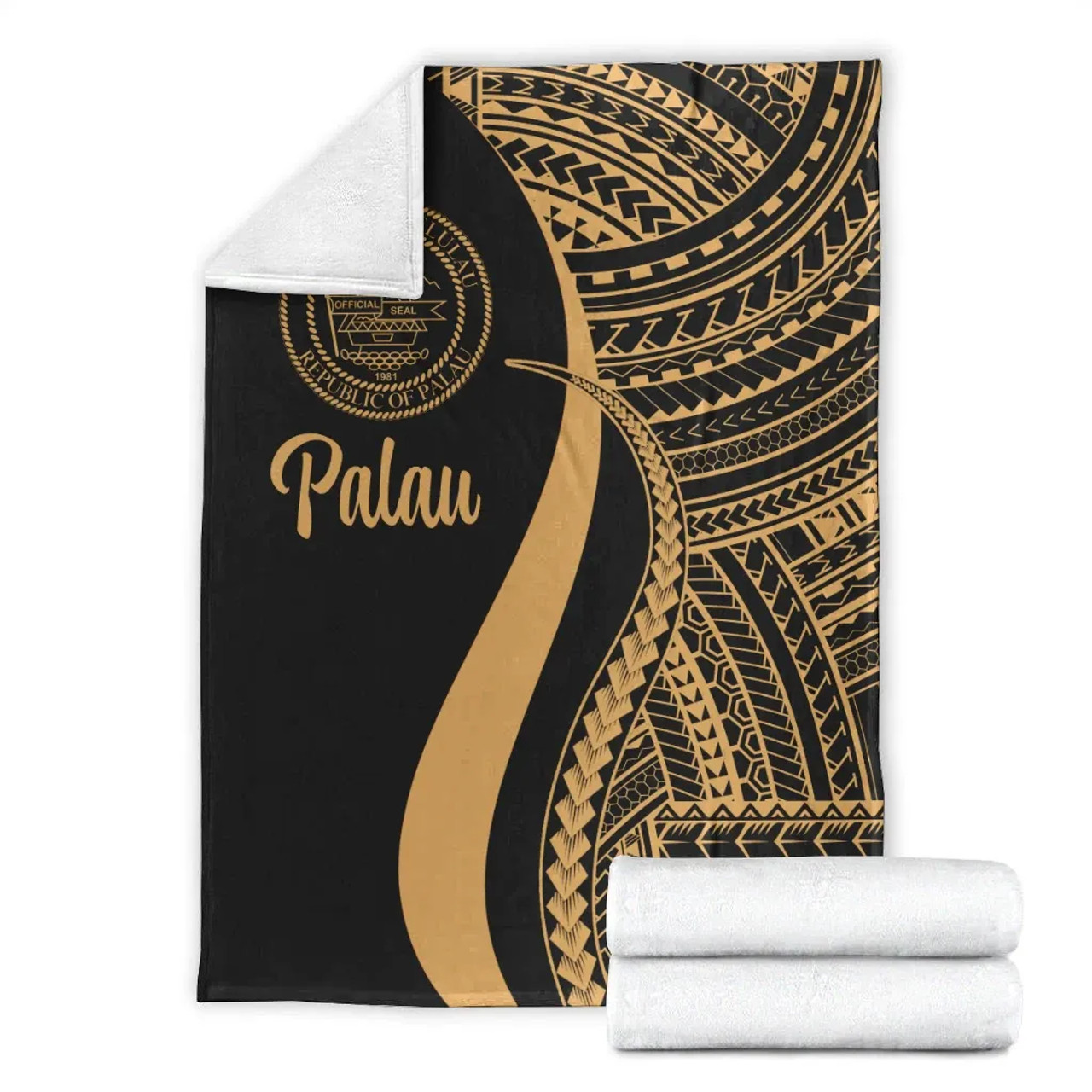 Palau Premium Blanket - Gold Polynesian Tentacle Tribal Pattern Crest 5