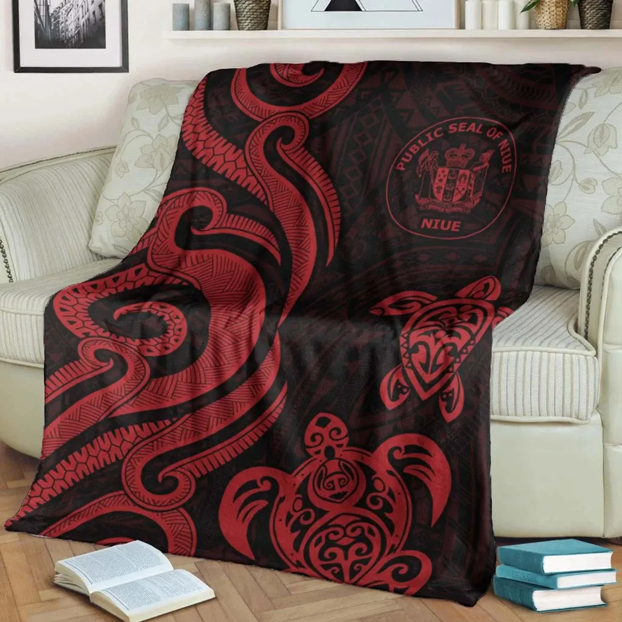 Niue Premium Blanket - Red Tentacle Turtle 2