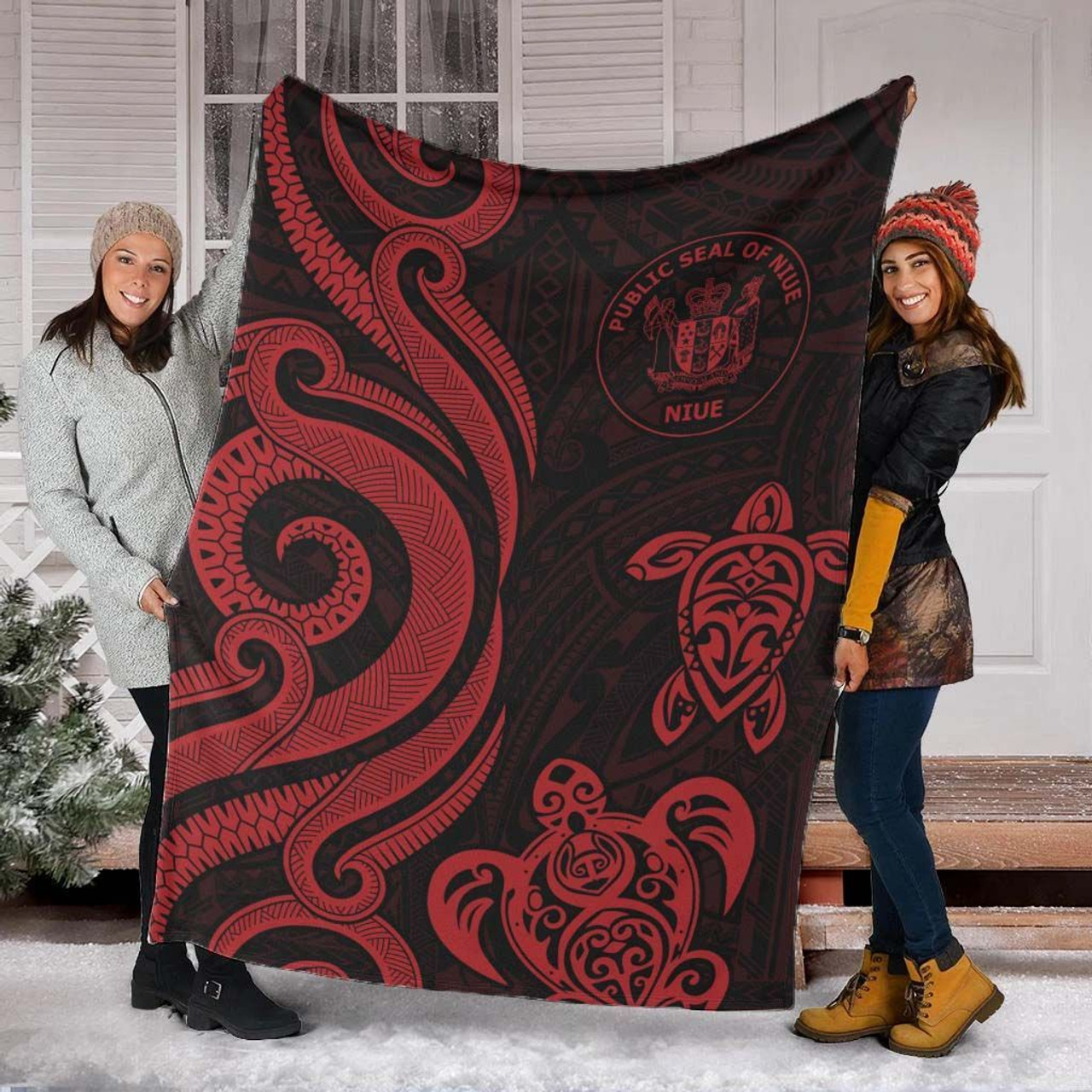 Niue Premium Blanket - Red Tentacle Turtle 6