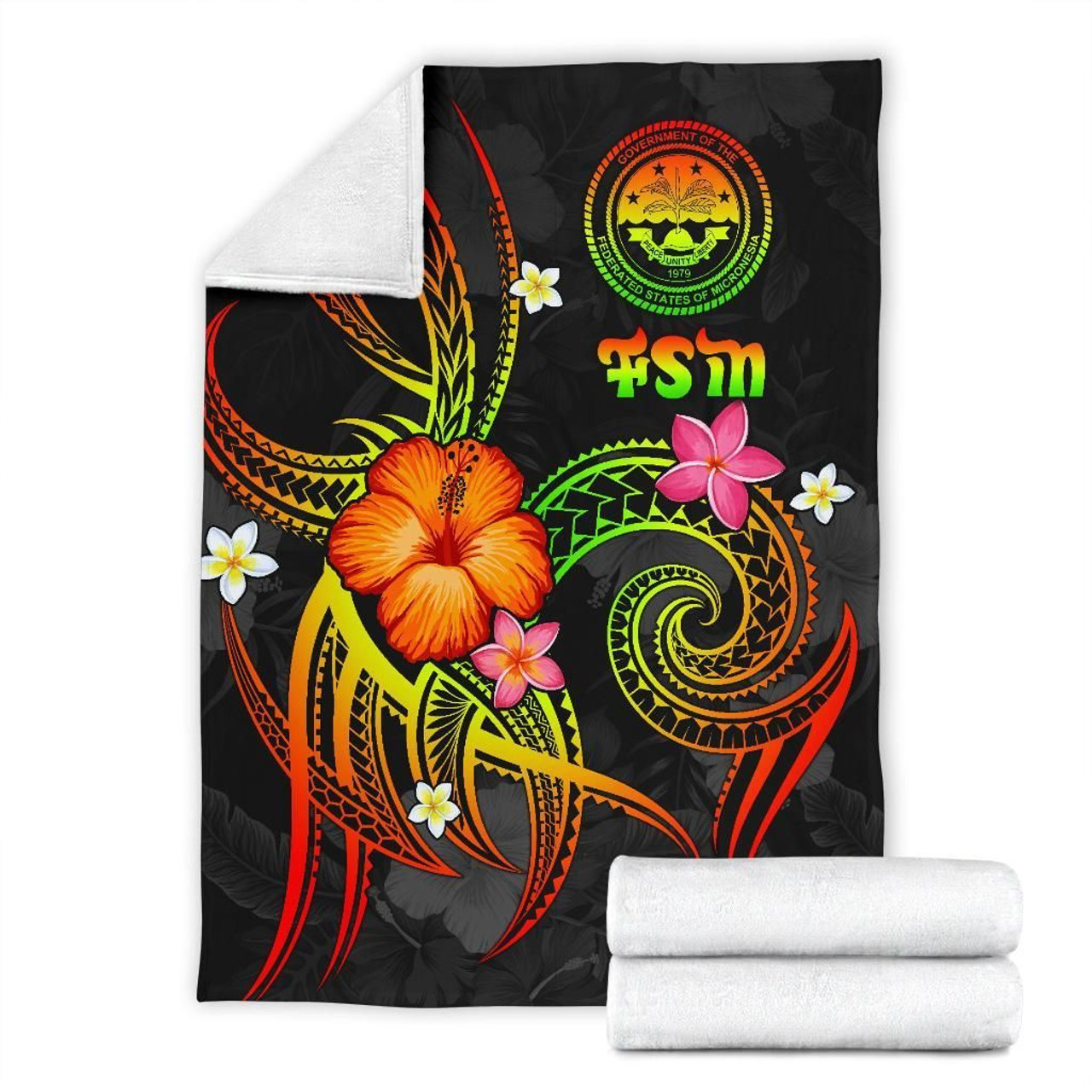 Federated States of Micronesia Polynesian Premium Blanket - Legend of FSM (Reggae) 7