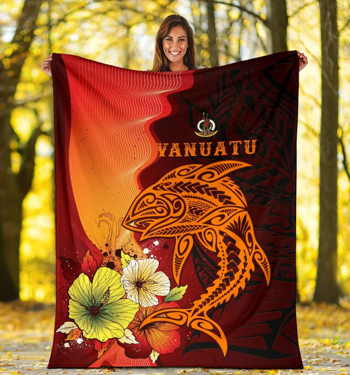 Vanuatu Premium Blankets - Tribal Tuna Fish 5