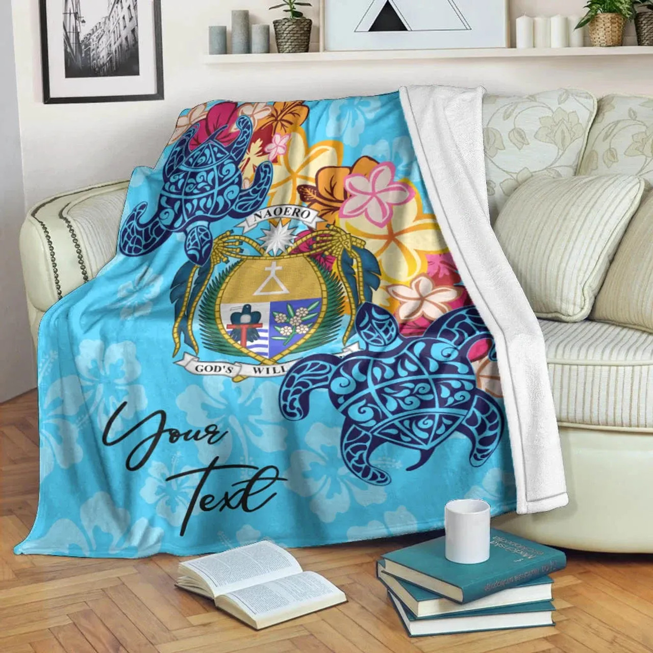 Nauru Custom Personalised Premium Blanket - Tropical Style 1