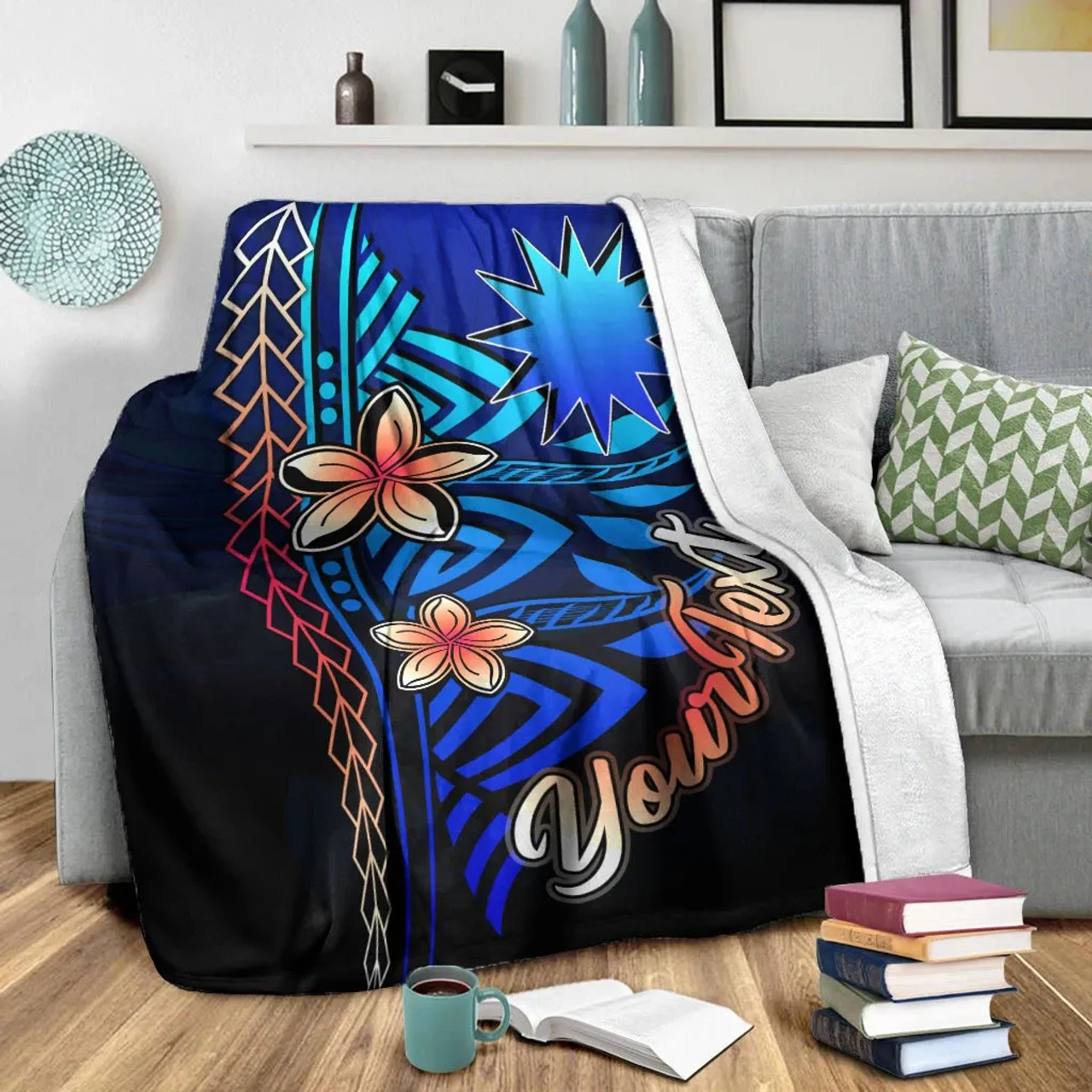 Nauru Custom Personalised Premium Blanket - Vintage Tribal Mountain 5