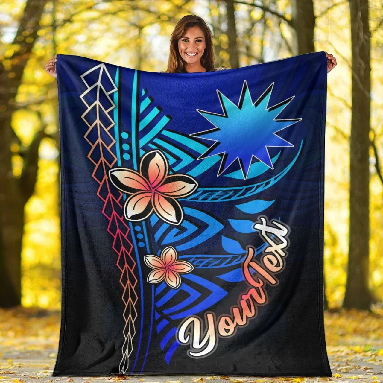 Nauru Custom Personalised Premium Blanket - Vintage Tribal Mountain 7