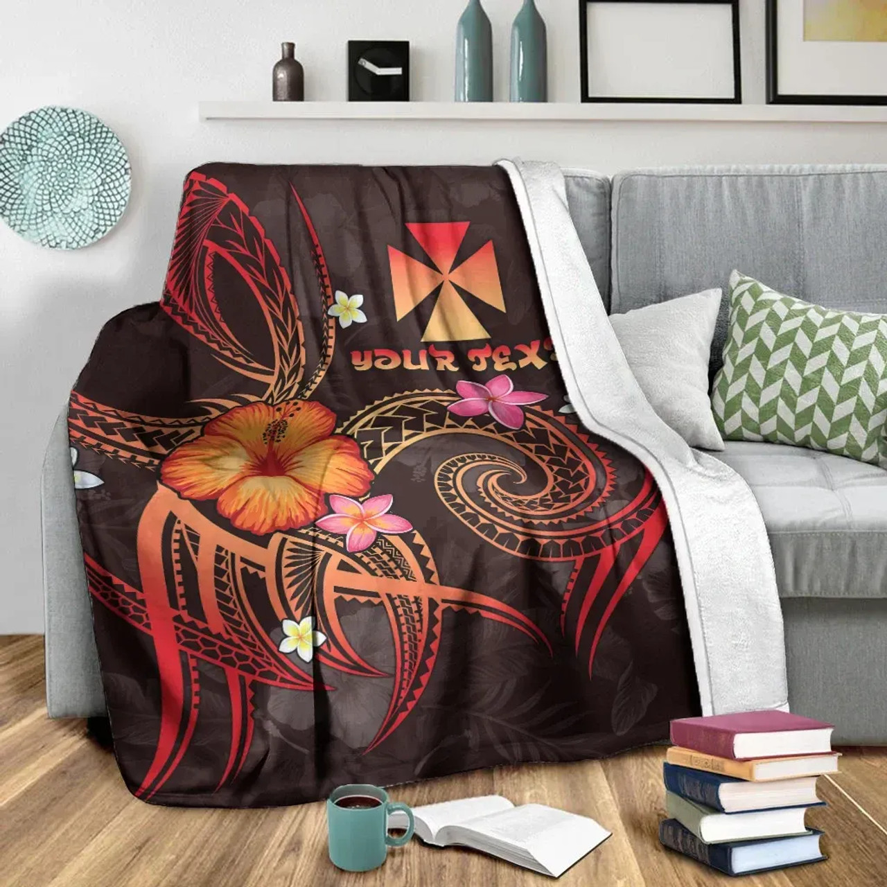 Wallis and Futuna Polynesian Personalised Premium Blanket - Legend of Wallis and Futuna (Red) 1