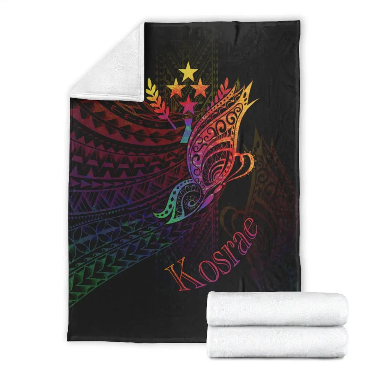 Kosrae State Premium Blanket - Butterfly Polynesian Style 3