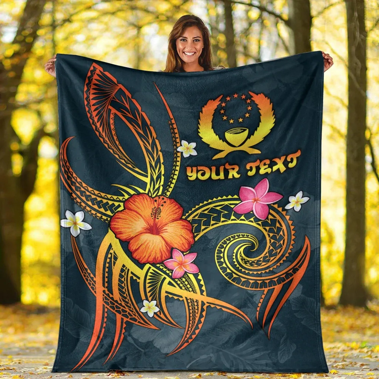 Pohnpei Polynesian Personalised Premium Blanket - Legend of Pohnpei (Blue) 7