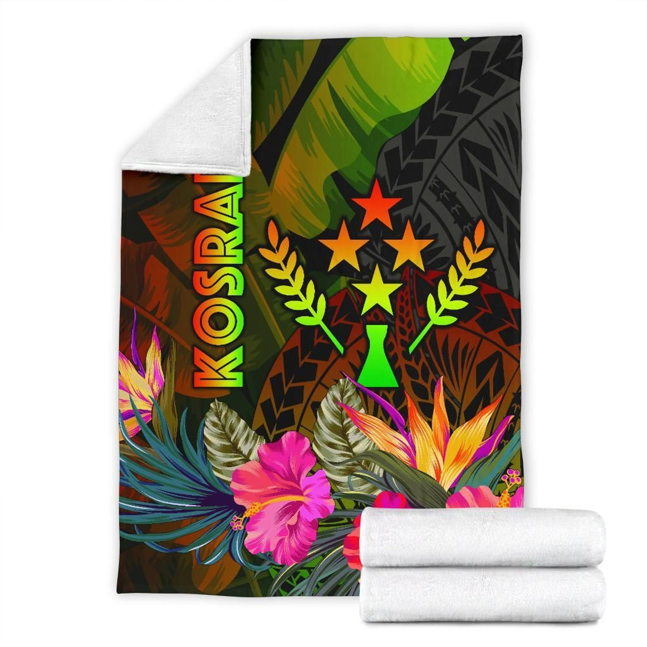 Kosrae Polynesian Premium Blanket-  Hibiscus and Banana Leaves 7