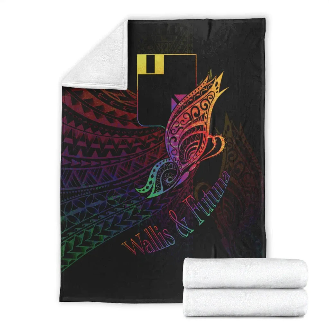 Wallis and Futuna Premium Blanket - Butterfly Polynesian Style 3