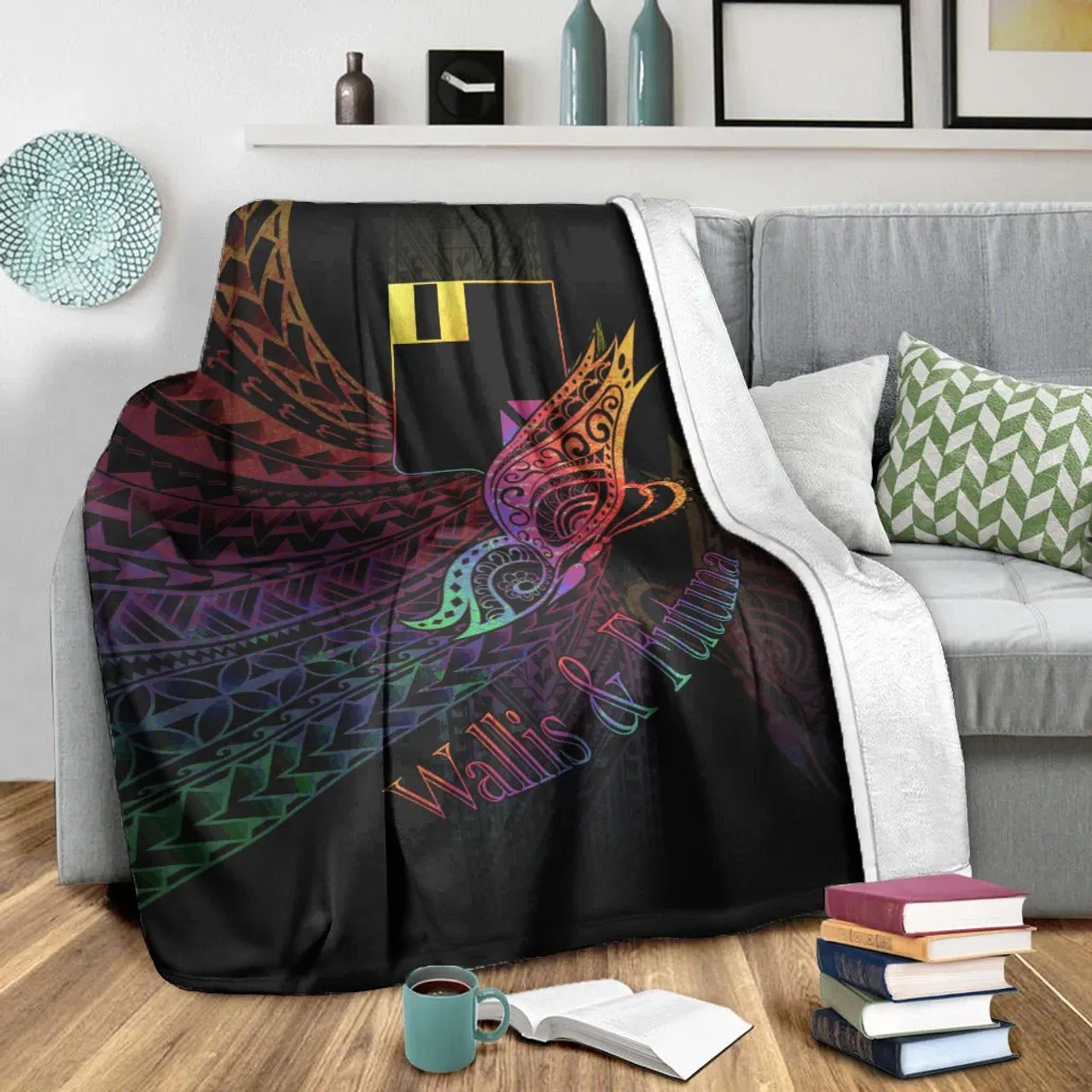 Wallis and Futuna Premium Blanket - Butterfly Polynesian Style 6