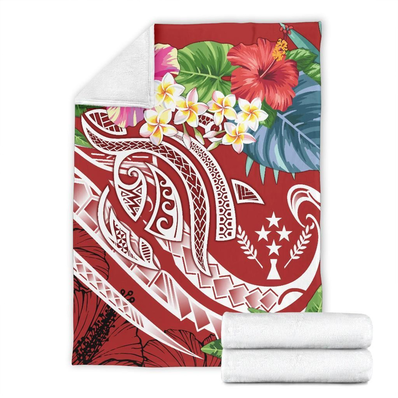 Kosrae Polynesian Premium Blanket - Summer Plumeria (Red) 7