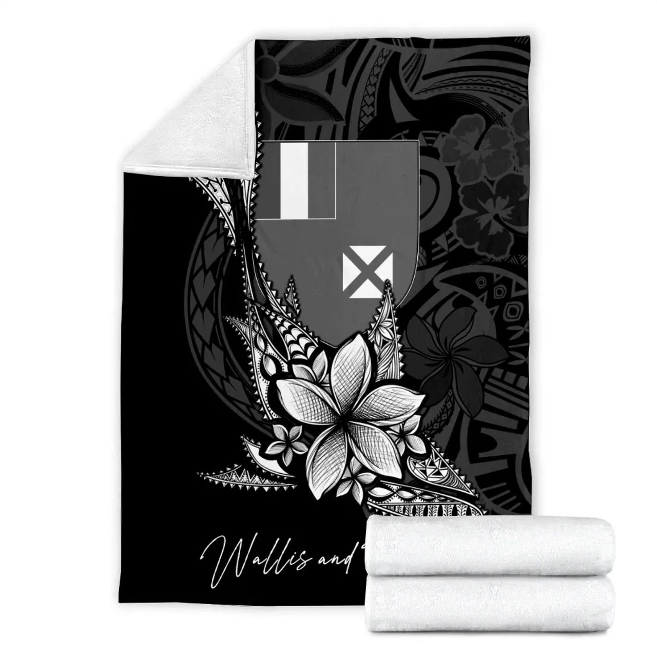 Wallis and Futuna Premium Blanket - Fish With Plumeria Flowers Style 5