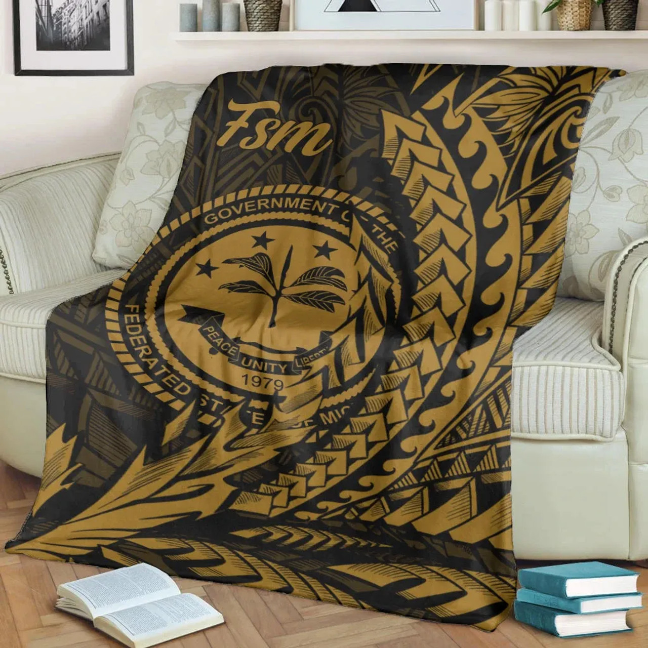 Federated States of Micronesia Premium Blanket - Wings style 1