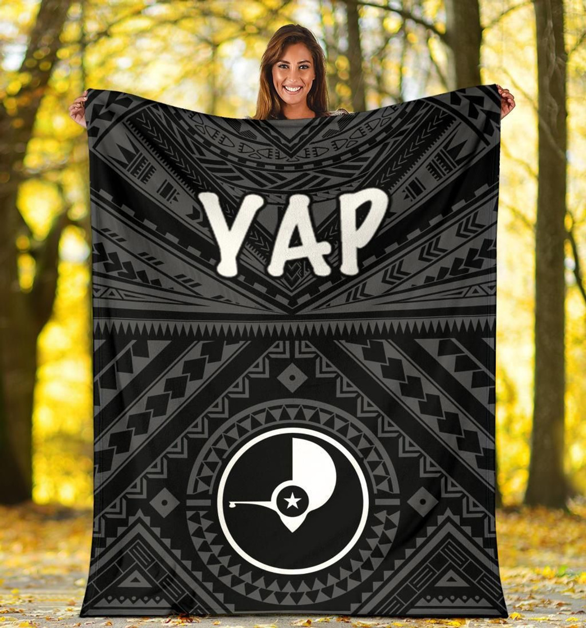 Yap Premium Blanket - Yap Seal With Polynesian Tattoo Style 5