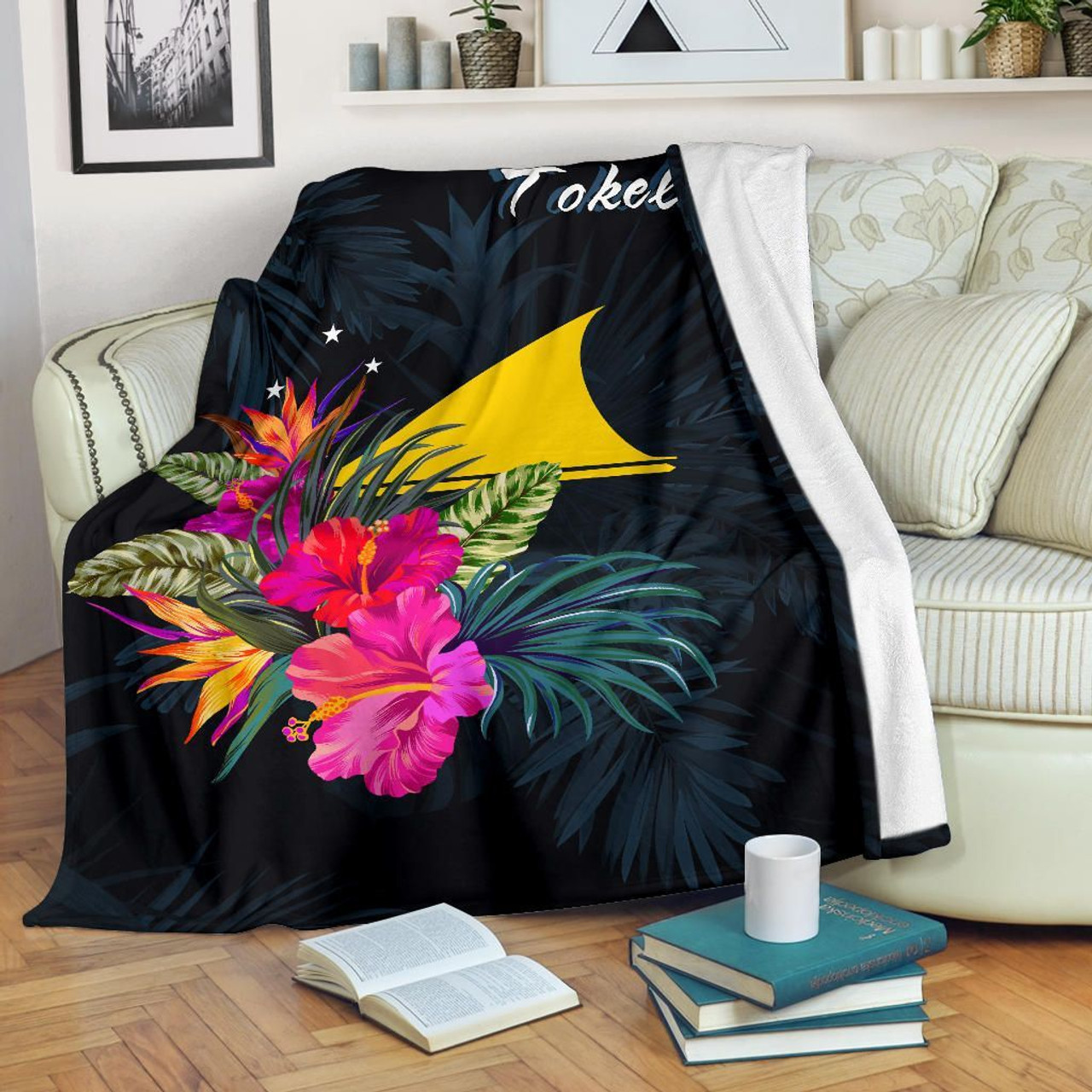 Tokelau Polynesian Premium Blanket - Tropical Flower 1