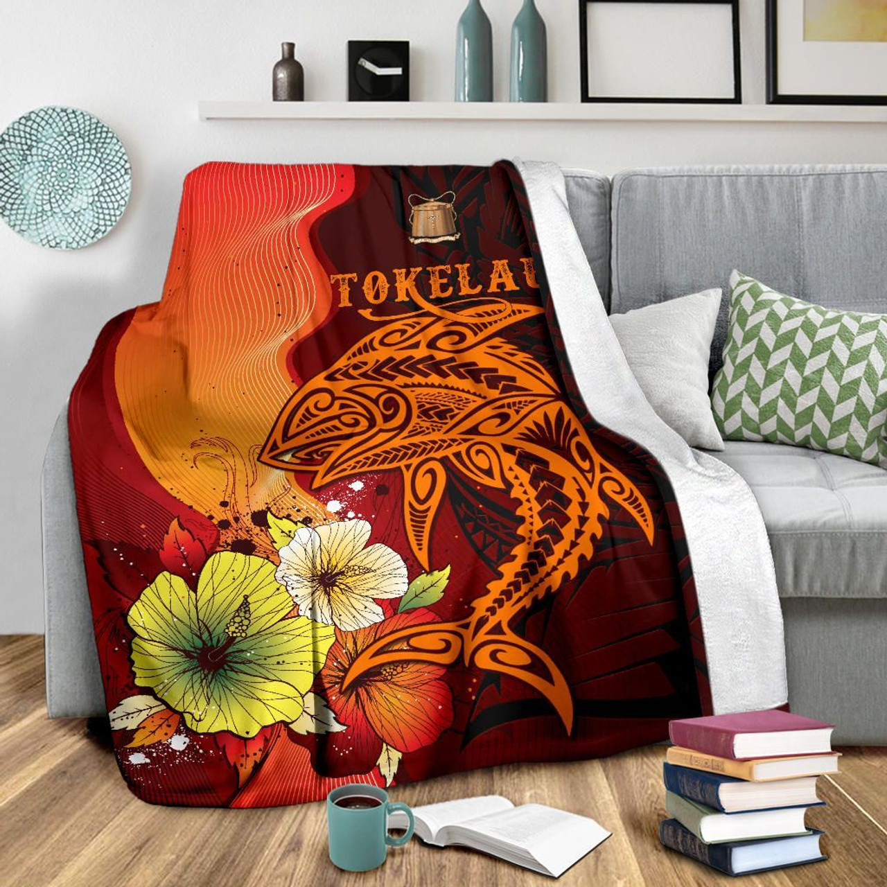 Tokelau Premium Blankets - Tribal Tuna Fish 3